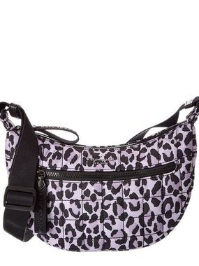 kate spade Black and Lavender Leopard Quilted Crossbody